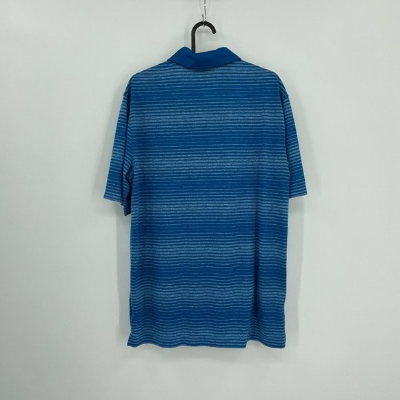 Nike Golf Tour Performance Short Sleeve Striped Polo Shirt Mens Medium Blue - Picture 4 of 10